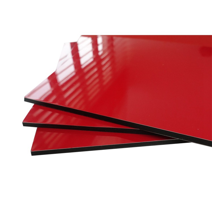 Glossy ACM Sheets Cladding Wood Grain Cabinet Usage